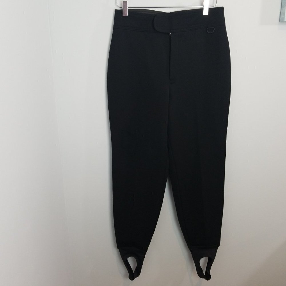Schoeller Black Ski Pants HIGH Waist Wool Stirrups 12